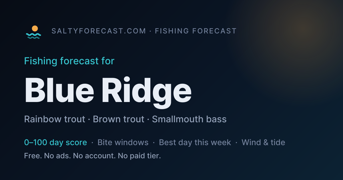 Blue Ridge Fishing Forecast — Best Days & Bite Times