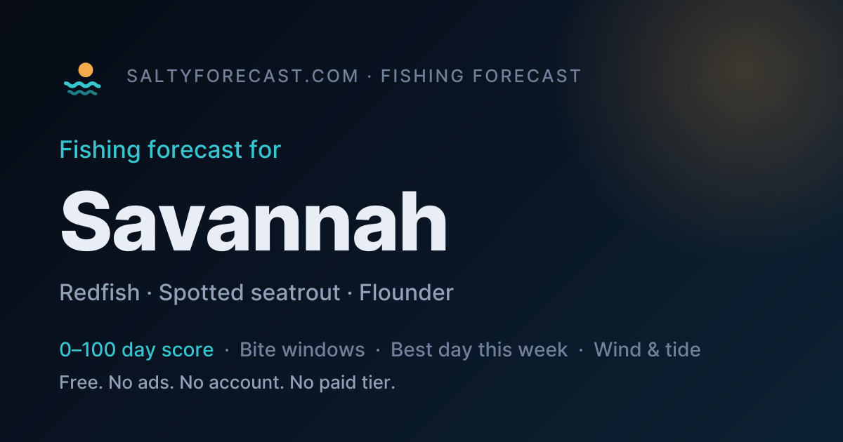 Savannah Fishing Forecast — Best Days & Bite Times